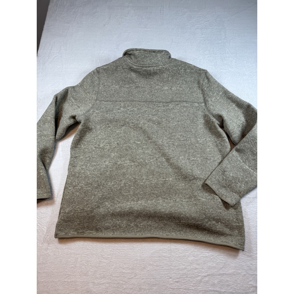 Eddie Bauer Sweatshirt Mens XXL Beige Mock Neck 1/4 Zip Pullover Knit Pockets - Picture 10 of 10